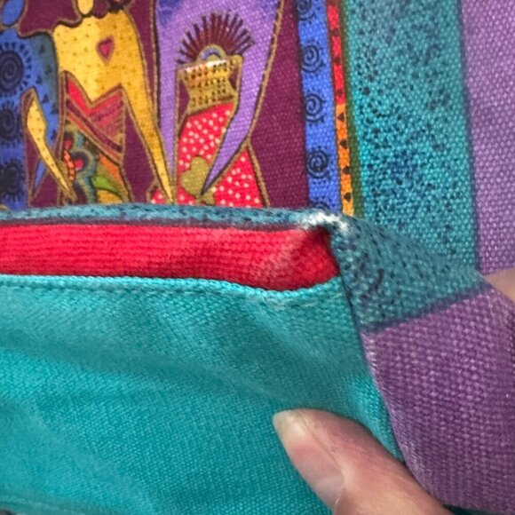 Laurel Burch Join Hands Open Heart People Cat Bird Heart Flower ML Tote - Picture 10 of 12